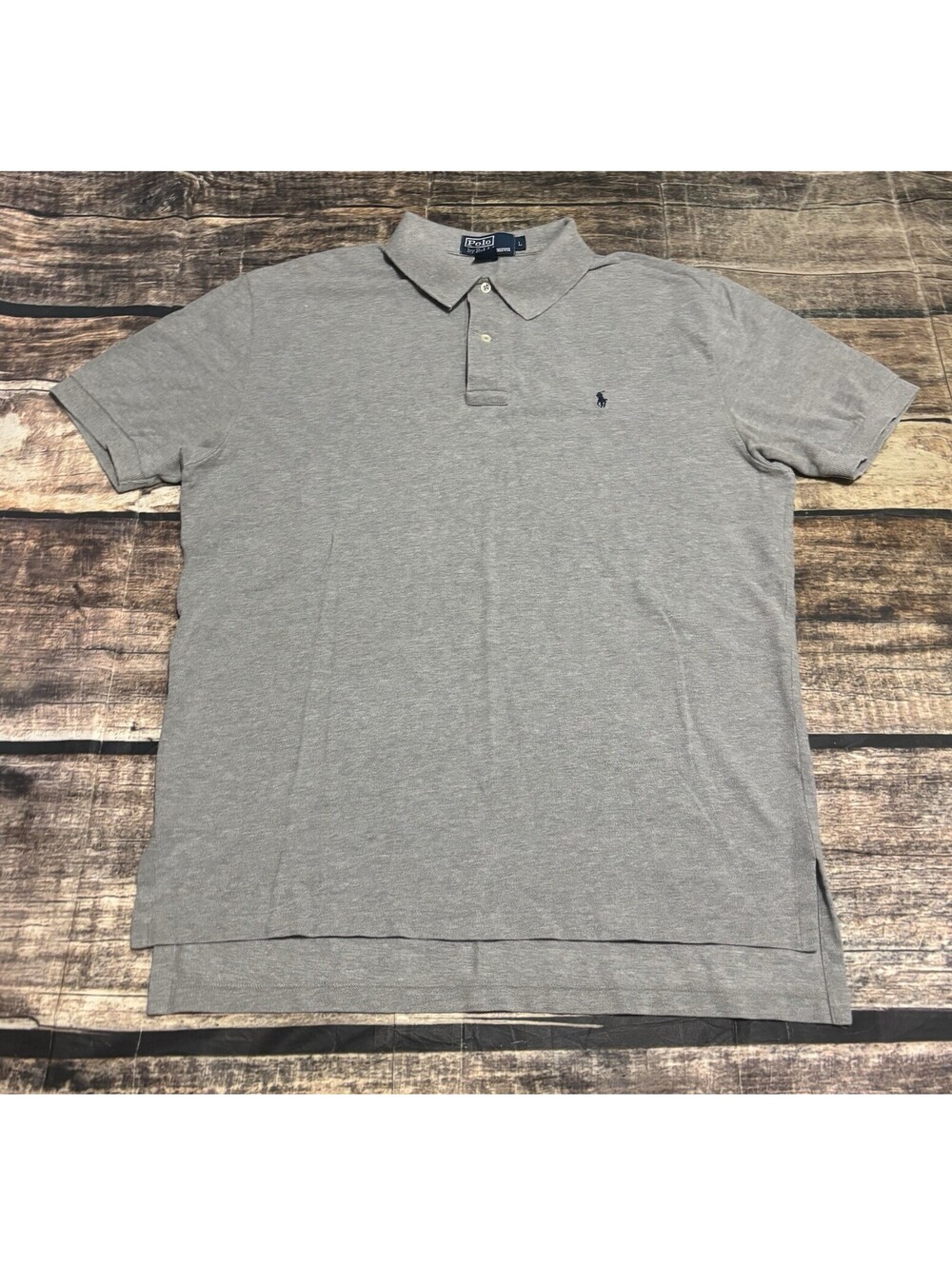 Polo Ralph Lauren Polo Shirt Mens Large Short Sleeve Gray Cotton USA